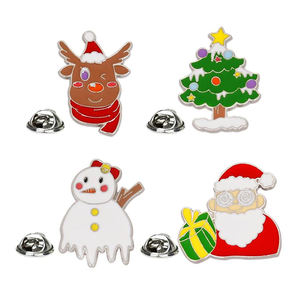 <span class=keywords><strong>2023</strong></span> nouveau plaqué Souvenir personnalisé mignon bonhomme de neige père noël arbre de noël émail broches métal artisanat pour noël - Product Image 6