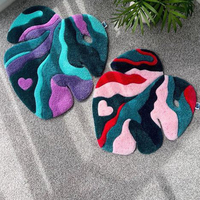 Tapis de sol en feuille verte de marque de designer, tapis fait à la main, tapis moelleux et doux pour le salon