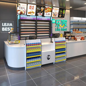 Mostrador de Caja para Tienda de Conveniencia Hongbai, Barra de Supermercado, Mesa Esquinera Comercial de Madera para Tienda, Almacenamiento Personalizable - Product Image 1