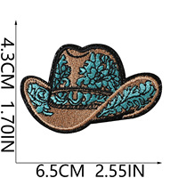 Set de Parches Bordados Estilo Vaquero del Oeste, Parches Termoadhesivos a Cuadros Y2K para Decoración de Ropa, Chaquetas y Sombreros