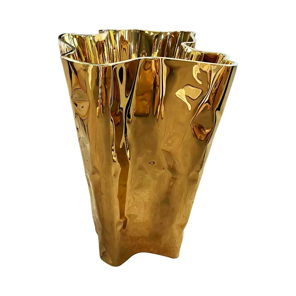 Light luxury club villa KTV tree root mirror gold special-shaped metal stainless steel wash basin