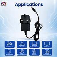 Alimentation murale AC/DC personnalisable CKS, alimentation 12V 1A, prise UK, matériau ABS/PC, pour éclairage LED, caméra CCTV, livraison directe d'usine