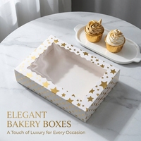 Boîtes d'emballage pour gâteaux en papier recyclé à faible MOQ avec fenêtre, contenants alimentaires pour pâtisseries, desserts et muffins