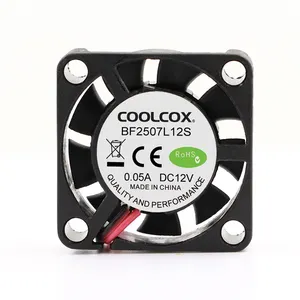 CoolCox 25mm soğutma fanı, 25x25x7mm DC küçük fan, VR ve çevre test ve mikro-projektör için uygun