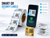 Autocollant de sécurité holographique personnalisé avec logo de marque, code QR, étiquette anti-contrefaçon avec code alphanumérique unique pour la protection de la marque