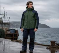 Unisex Softshell Rollkragen-Segeljacke und Latzhose Set Wasserdicht Winddicht Atmungsaktiv Robust Reißfest Winter Offshore