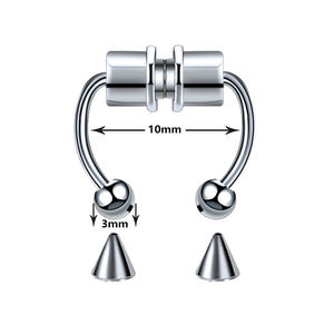 Anello per naso con setto magnetico a ferro di cavallo in acciaio inossidabile riutilizzabile anello per naso Non perforante magnetici <span class=keywords><strong>finti</strong></span> <span class=keywords><strong>Piercing</strong></span> al naso - Product Image 6