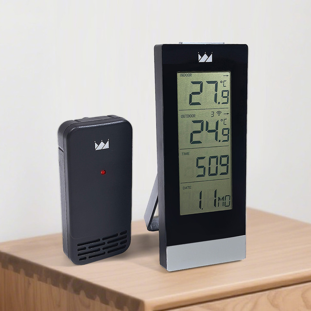 Digital LCD Weather Station Outdoor Sensor Plastic Hygrometer Thermometer Battery Powered  for Household Use
