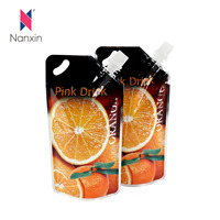 Pochette d'emballage à boire de jus de fruits de conception spéciale avec bec verseur pour mangue/fraise/jus d'orange