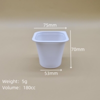 Sulide vente en gros Emballage jetable 180cc PP blanc gobelet en plastique contenants de yaourt liquide de type carré à vendre