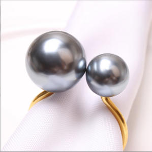 BST Hotel Restaurant Servietten schnalle Großhandel Metall Perle Silber Servietten ringe Luxus Gold für Tisch dekoration - Product Image 3
