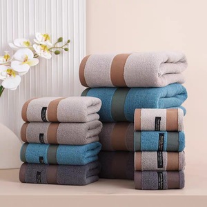 Pure Cotton Face Towel 34x74cm Thickened Soft Absorbent Rectangle Embroidered Logo Promotional Towel - Product Image 1