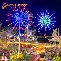 H:450CM L:250CM Grande lumière d'artifice intelligente RGB Contrôle par application Lumière LED RGB en forme d'étoile Lumière d'artifice de Noël Guirlande lumineuse