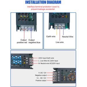 Grande réduction sur l'alimentation portable à découpage à tension constante pour LED, 12V 100W 200W, sortie unique, 50Hz, sans interruption - Product Image 4