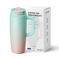 Nouvelle Tasse Isotherme Moderne en Acier Inoxydable 920 ml (30 oz) Écologique avec Couvercle et Paille – Idéale pour 2026