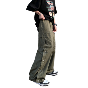 Pantalones Cargo Casuales para Hombre, Cintura Elástica con Cordón, Estampado, Corte Holgado, Pierna Recta y Ancha, Estilo Hip-Hop, Ligeros y Transpirables - Product Image 1
