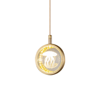 Lampe à suspension méduse en fer cristal doré créative moderne avec hauteur réglable pour la chambre principale Lampe de chevet élégante