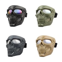Masque Tactique de Protection Intégral Squelette Coupe-Vent pour Moto, Cyclisme et Cosplay d'Halloween