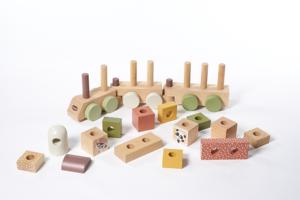 Tiny Love Train à empiler en bois style bohème chic, blocs de bois de qualité supérieure, jouets pour enfants de 0 à 4 ans - Product Image 3