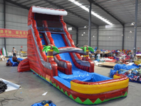 Toboggan aquatique gonflable double de 25 pieds à prix de gros