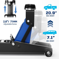 Cric hydraulique de sol pour voiture en acier allié de 3 tonnes, efficace, avec levage rapide et patins en caoutchouc en forme de croix