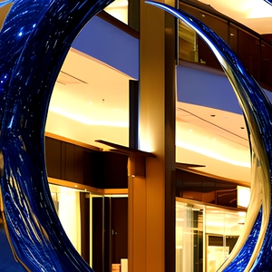 Sculpture d'anneau abstraite en acier inoxydable poli sur mesure avec surface miroir |   Décoration d'intérieur moderne en métal forgé, thème ange, pour <span class=keywords><strong>les</strong></span> fêtes - Product Image 5