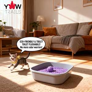 Bac à litière pour chat en tofu cristallin avec charbon actif, écologique, contrôle des odeurs supplémentaire, jetable dans les toilettes, sans blocage - Product Image 1
