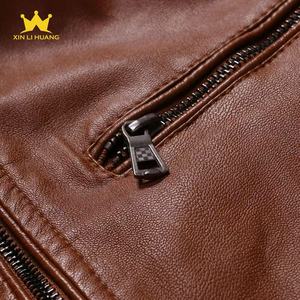 Blouson de moto en cuir PU fin pour <span class=keywords><strong>homme</strong></span>, col montant, rayé, double fermeture éclair, <span class=keywords><strong>grande</strong></span> <span class=keywords><strong>taille</strong></span>, décontracté, printemps-automne - Product Image 6