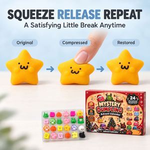 Cross Border Ecommerce Dumpling Squishy Birthday Advent Calendar <b>Blind</b> Box FBA Ready Stock Squeeze Fidget Gift Set Non-Toxic 14+ - Product Image 4