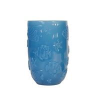Verres à boire en verre gaufré bleu massif 300 ml, style européen, écologiques, pour la restauration et les mariages
