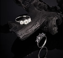 S925 Sterling <b>Silver</b> Three Stone Round Moissanite <b>Ring</b> Half <b>Band</b> Solitaire Wedding Engagement <b>Ring</b> For Women Trendy Fine Jewelry - Product Image 5