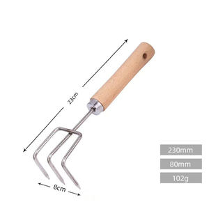 J19 Ensemble de jardinage en acier inoxydable robuste pour femmes avec manche en bois Sécateur Gants Fournitures dans un panier - Product Image 5