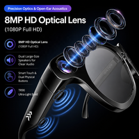 Lunettes intelligentes CY03 Max 8MP AI avec boîtier de charge, enregistrement vidéo POV 1080P, assistant vocal IA, lunettes intelligentes IA pour les voyages