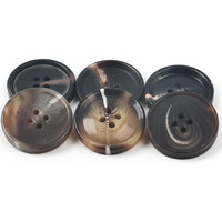 Boutons en résine imitation corne de bœuf, motif rétro noir, taille personnalisée, pour costume, trench-coat