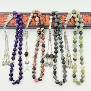 ลูกประคำมุสลิม 10 มม., 33 เม็ดหินดำประกาย, สร้อยข้อมืออิสลาม, มิสบาฮ์สำหรับใส่อาบน้ำ, สรรเสริญพระอัลเลาะห์, ติชบีฮะฮ์, สายประคำ - Product Image 6