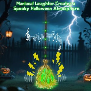 Balai de sorcière animé pour Halloween, décoration magique avec son et lumière activés par le toucher, sons effrayants, danse intérieure - Product Image 3