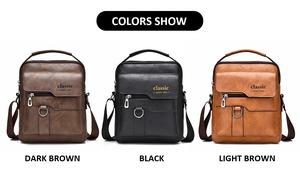 Bolsos de hombro pequeños multifuncionales de gran capacidad de cuero de PU para negocios y ocio para hombres, bolsos cruzados, bolsos para documentos - Product Image 2