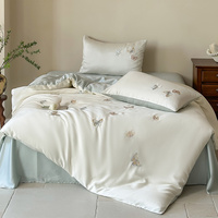 Ensemble de draps de lit de luxe en lyocell literie de refroidissement en fibre organique drap de lit Queen/Double/Single King Size