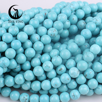 Zhe Ying vente en gros 6/8/10mm bracelet turquoise de Mongolie intérieure perles turquoise perles rondes naturelles pierre naturelle turquoise