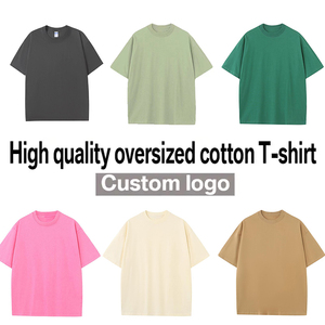 Maglietta da 230g in cotone con scollo a o personalizzato 2024 venditore caldo t-Shirt in cotone 100% di alta qualità senza cuciture T-Shirt oversize da uomo - Product Image 2