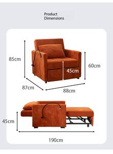 Sofá <span class=keywords><strong>Cama</strong></span> de Pana Moderno de Venta Directa de Fábrica, Plegable, Reclinable, con <span class=keywords><strong>Chaise</strong></span> <span class=keywords><strong>Longue</strong></span> Oculta para Sala de Estar, Dormitorio o Apartamento - Product Image 6