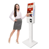 Kiosque de commande et de paiement en libre-service tactile 21/23 pouces Android/Windows I5 2+32G avec lecteur de code QR et imprimante 80 mm en stock