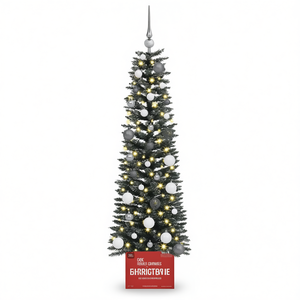 Albero di Natale Artificiale Cocobella 59 Pollici Verde con Luci LED Bianco Caldo Decorazione Festiva per Uso Interno Domestico - Product Image 1