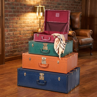 Ensemble de valises vintage en cuir PU imitation crocodile, logo personnalisé, bagages de voyage rétro, vente en gros
