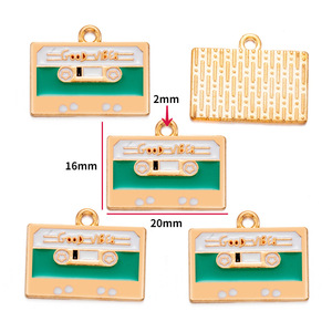 2025 New Guitar Bàn Phím Mặt Dây Chuyền Ý Charms Lins Phù Hợp 15Mm Mạ Vàng Trang Sức Charms Men Âm Nhạc Ghi Chú Cho Tự Làm - Product Image 5