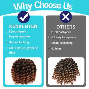 <span class=keywords><strong>Cheveux</strong></span> bouclés torsadés au crochet Jamaican Bounce Spring Twist 8 pouces, lot de 4 paquets, 22 racines, Jumpy Wand, pour femmes noires, Chine - Product Image 6