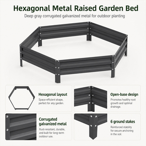 Jardinière Modulaire Surélevée <span class=keywords><strong>en</strong></span> Métal Galvanisé Gris Australien Antirouille Sans Fond RoHS, Pots de Fleurs, <span class=keywords><strong>Prix</strong></span> Usine - Product Image 3