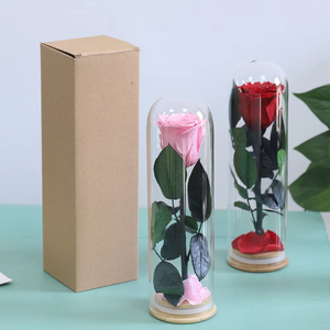 Rosa Preservada en Cúpula de Cristal, Campana Alta de Borosilicato con Base de Madera, Regalo Eterno de una Sola Flor para el Día de San Valentín, Boda - Product Image 5