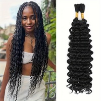 Vente directe usine – Cheveux naturels noirs ondulés profonds en vrac, résistants à la chaleur, double trame, sans nattes, pour tressage
