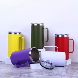 Wholesale 12oz 14oz 20oz Spill Proof Vacuum Double Wall <b>Insulated</b> Stainless Steel Travel Coffee Camping <b>Mug</b> with Handle - Product Image 1